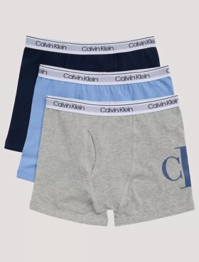 Pack de 3 bóxers ajustados de algodón Cotton Stretch con monograma para niños