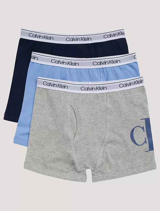 Pack de 3 bóxers ajustados de algodón Cotton Stretch con monograma para niños Pack de 3 bóxers ajustados de algodón Cotton Stretch con monograma para niños