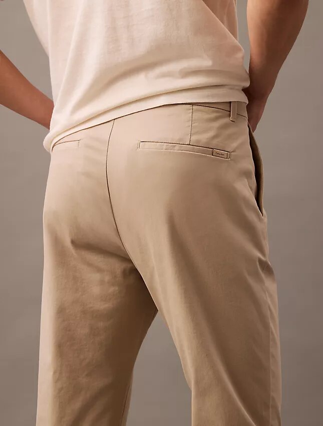 Pantalón chino de algodón elástico Pantalón chino de algodón elástico
