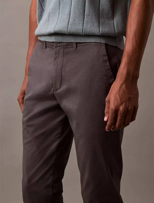 Pantalón chino de algodón elástico Pantalón chino de algodón elástico