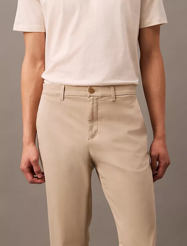 Pantalón chino de algodón elástico Pantalón chino de algodón elástico