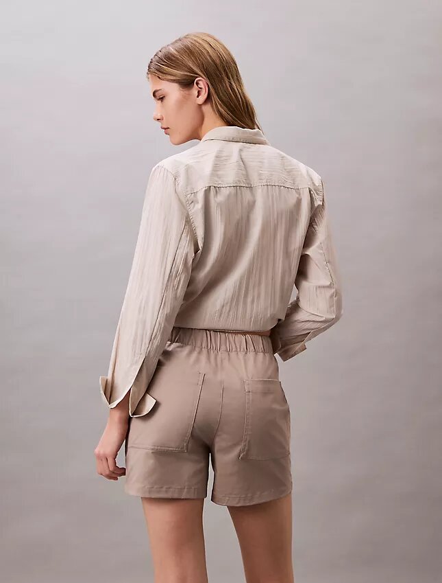 Pantalón corto de satén de algodón Pantalón corto de satén de algodón