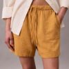 Pantalón corto sin tirantes de doble gasa Pantalón corto sin tirantes de doble gasa