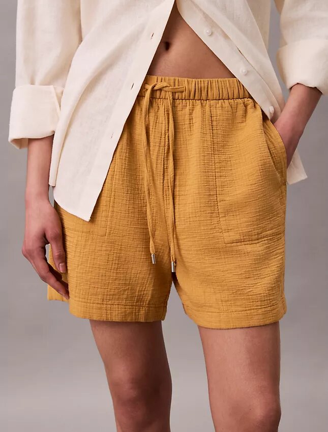 Pantalón corto sin tirantes de doble gasa Pantalón corto sin tirantes de doble gasa