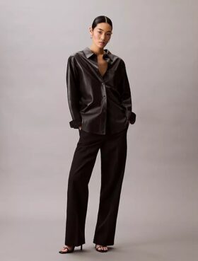 Pantalón de mezcla de gabardina de lana Pantalón de mezcla de gabardina de lana