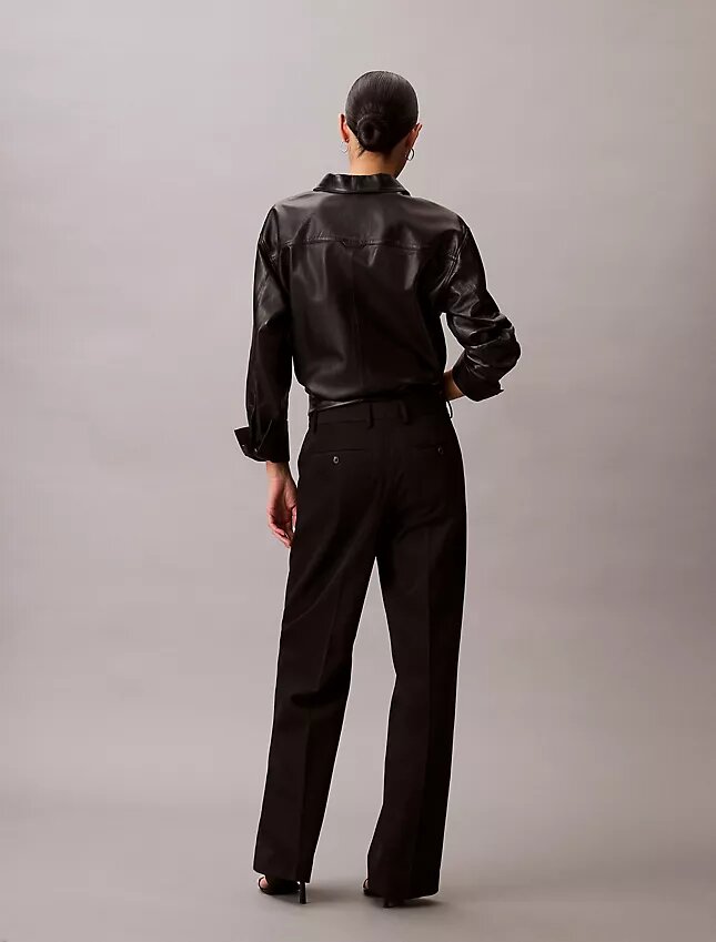 Pantalón de mezcla de gabardina de lana Pantalón de mezcla de gabardina de lana