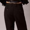 Pantalón de mezcla de gabardina de lana Pantalón de mezcla de gabardina de lana