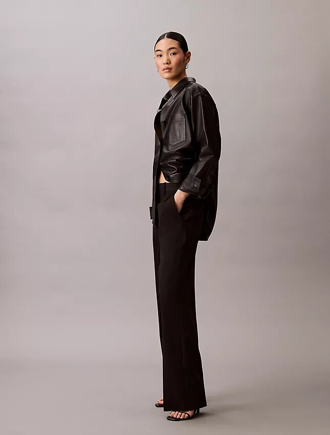 Pantalón de mezcla de gabardina de lana Pantalón de mezcla de gabardina de lana