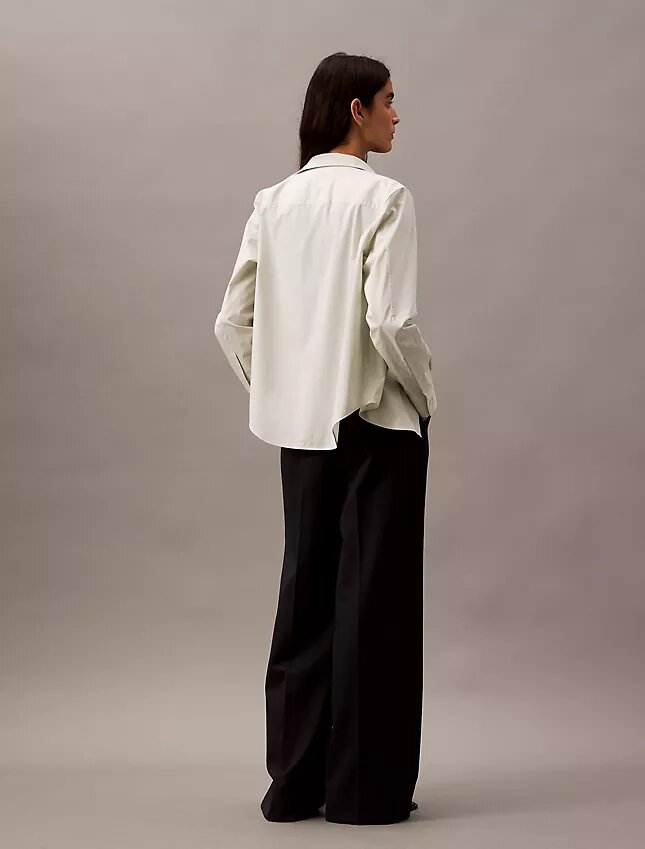 Pantalón de pierna ancha de crepé a rayas Pantalón de pierna ancha de crepé a rayas