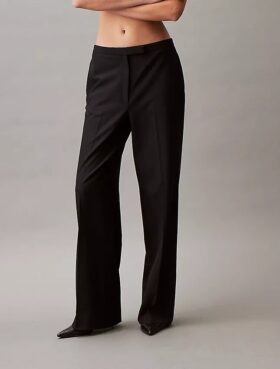 Pantalón de pierna ancha elástico y refinado Pantalón de pierna ancha elástico y refinado