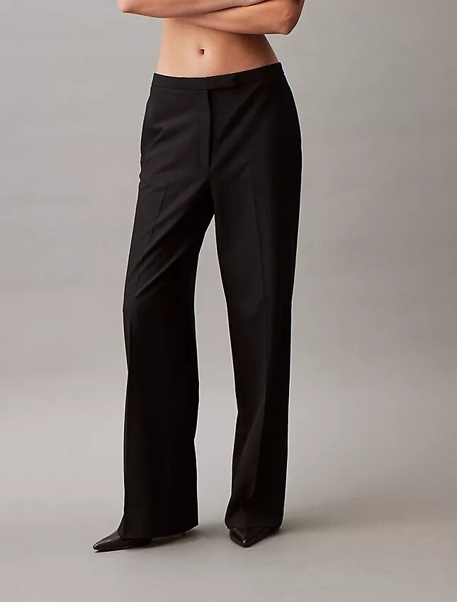 Pantalón de pierna ancha elástico y refinado Pantalón de pierna ancha elástico y refinado