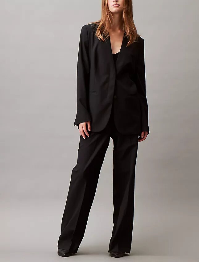 Pantalón de pierna ancha elástico y refinado Pantalón de pierna ancha elástico y refinado
