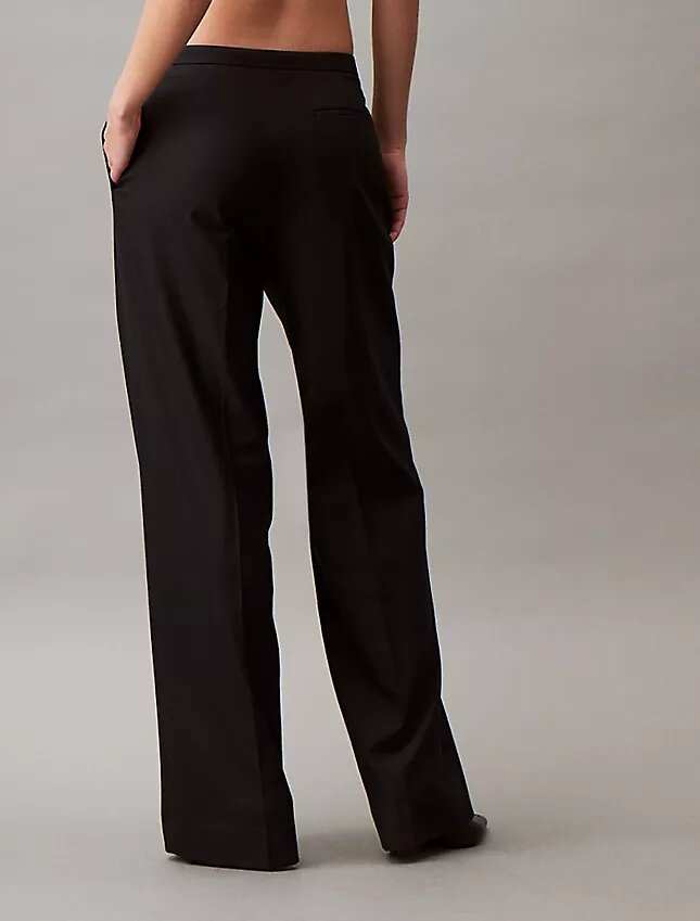 Pantalón de pierna ancha elástico y refinado Pantalón de pierna ancha elástico y refinado