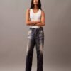 Pantalón entallado con estampado de Denim