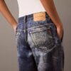Pantalón entallado con estampado de Denim