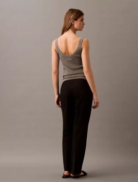 Pantalón recto elástico refinado Pantalón recto elástico refinado