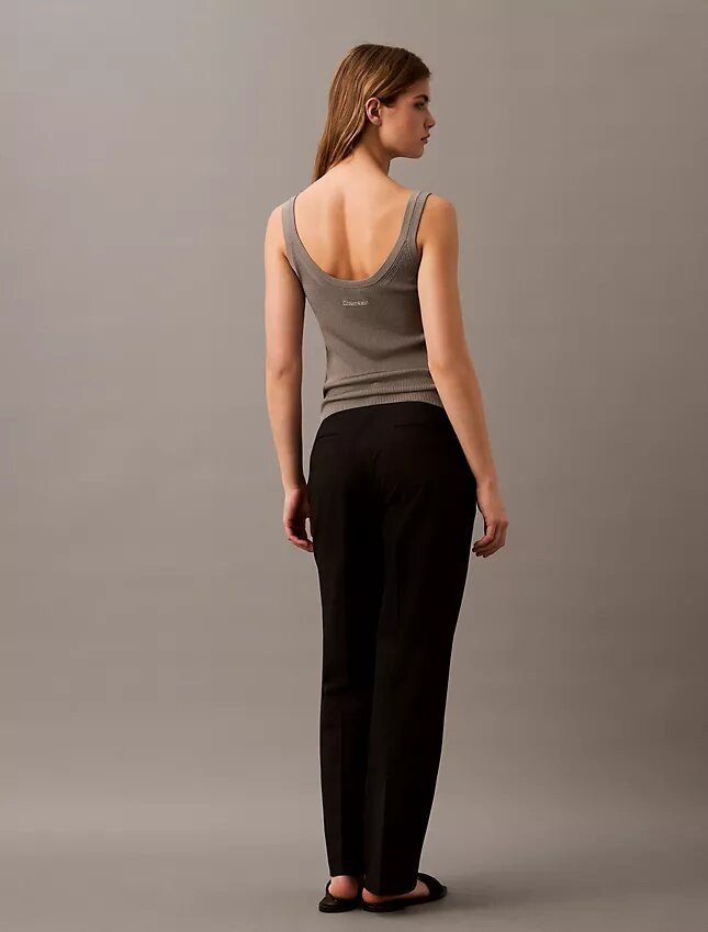 Pantalón recto elástico refinado Pantalón recto elástico refinado