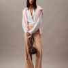 Pantalones acampanados de mezcla de gabardina de lana Pantalones acampanados de mezcla de gabardina de lana