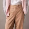 Pantalones acampanados de mezcla de gabardina de lana Pantalones acampanados de mezcla de gabardina de lana