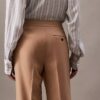 Pantalones acampanados de mezcla de gabardina de lana Pantalones acampanados de mezcla de gabardina de lana