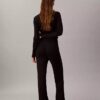Pantalones acampanados de mezcla de lana merino y lurex Pantalones acampanados de mezcla de lana merino y lurex