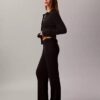 Pantalones acampanados de mezcla de lana merino y lurex Pantalones acampanados de mezcla de lana merino y lurex