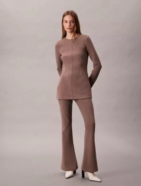Pantalones acampanados de punto a medida sin cremallera Pantalones acampanados de punto a medida sin cremallera