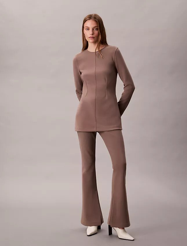 Pantalones acampanados de punto a medida sin cremallera Pantalones acampanados de punto a medida sin cremallera