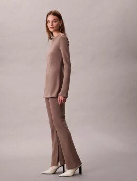 Pantalones acampanados de punto a medida sin cremallera Pantalones acampanados de punto a medida sin cremallera