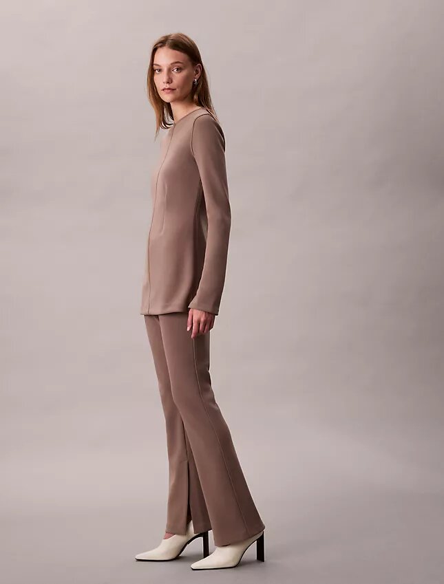 Pantalones acampanados de punto a medida sin cremallera Pantalones acampanados de punto a medida sin cremallera