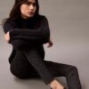 Pantalones ajustados con estampado de espiga en tejido Ponte Pantalones ajustados con estampado de espiga en tejido Ponte
