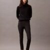 Pantalones ajustados con estampado de espiga en tejido Ponte Pantalones ajustados con estampado de espiga en tejido Ponte