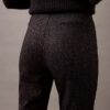 Pantalones ajustados con estampado de espiga en tejido Ponte Pantalones ajustados con estampado de espiga en tejido Ponte