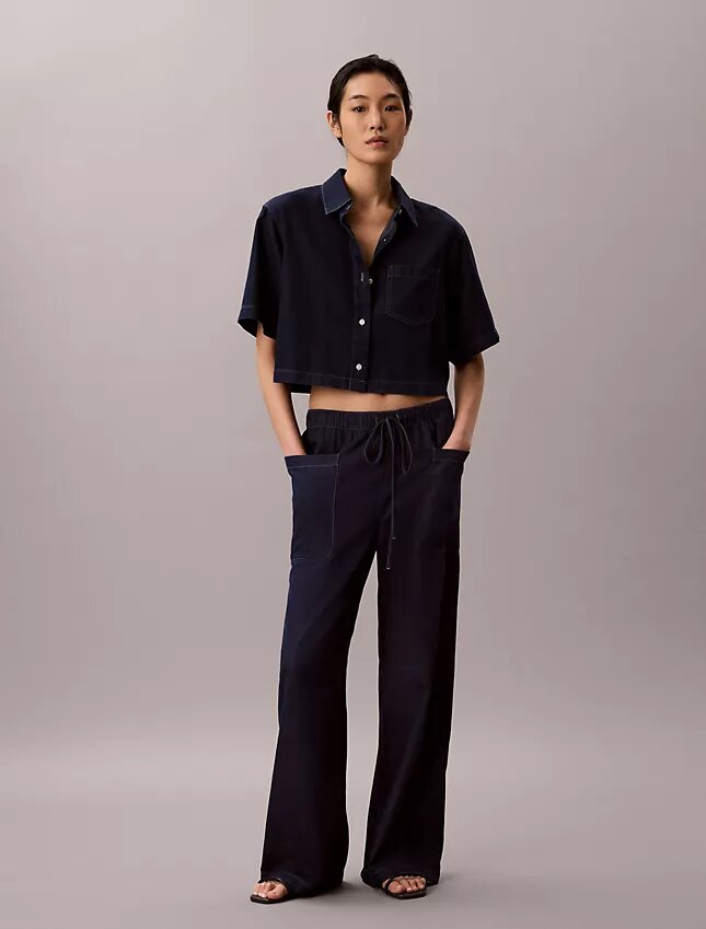 Pantalones cargo de algodón y lyocell sin cremallera Pantalones cargo de algodón y lyocell sin cremallera
