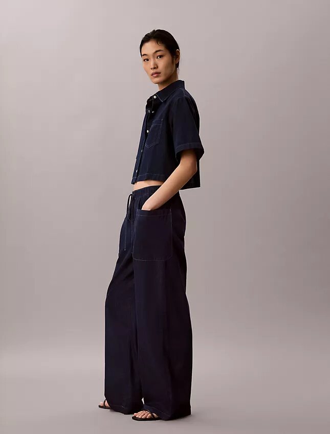 Pantalones cargo de algodón y lyocell sin cremallera Pantalones cargo de algodón y lyocell sin cremallera