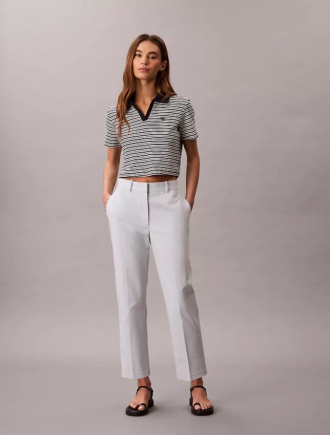 Pantalones chino de algodón Cotton Stretch de corte recto Pantalones chino de algodón Cotton Stretch de corte recto