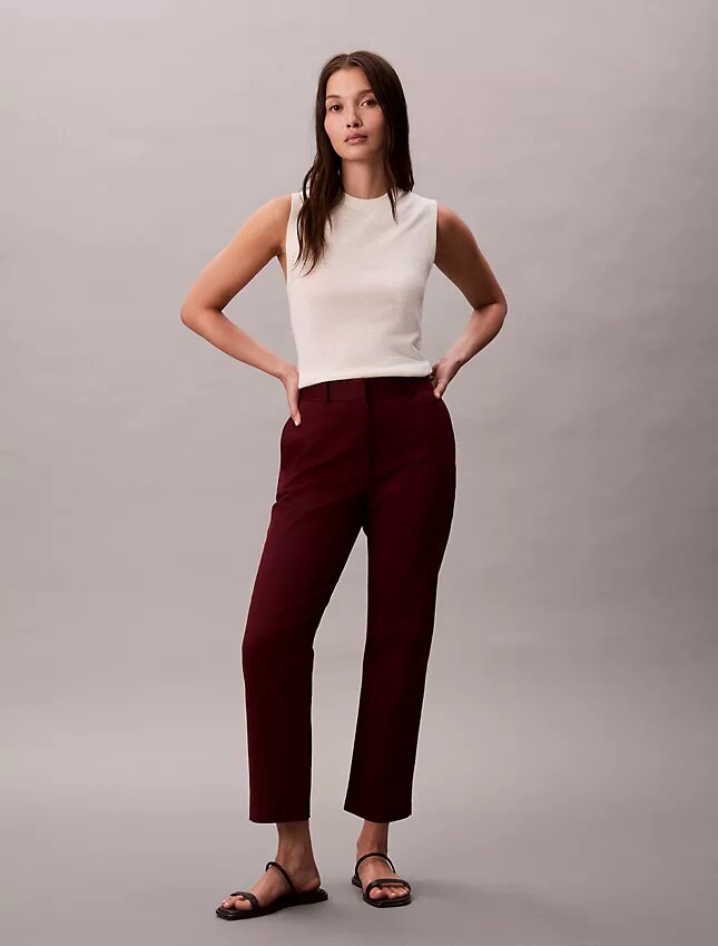 Pantalones chino de algodón Cotton Stretch de corte recto Pantalones chino de algodón Cotton Stretch de corte recto