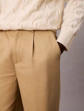 Pantalones chino rectos con pliegues estilo años 90