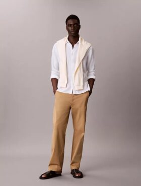 Pantalones chino rectos de algodón elástico de los años 90s Straight
