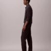 Pantalones chinos ajustados y cónicos de satén de algodón Pantalones chinos ajustados y cónicos de satén de algodón