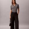 Pantalones chinos cropped de pierna ancha