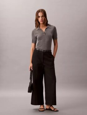 Pantalones chinos cropped de pierna ancha