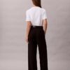 Pantalones chinos de algodón elástico de pierna ancha Pantalones chinos de algodón elástico de pierna ancha