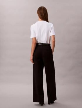 Pantalones chinos de algodón elástico de pierna ancha Pantalones chinos de algodón elástico de pierna ancha