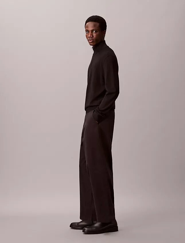 Pantalones chinos holgados de sarga Cotton Stretch de algodón Pantalones chinos holgados de sarga Cotton Stretch de algodón