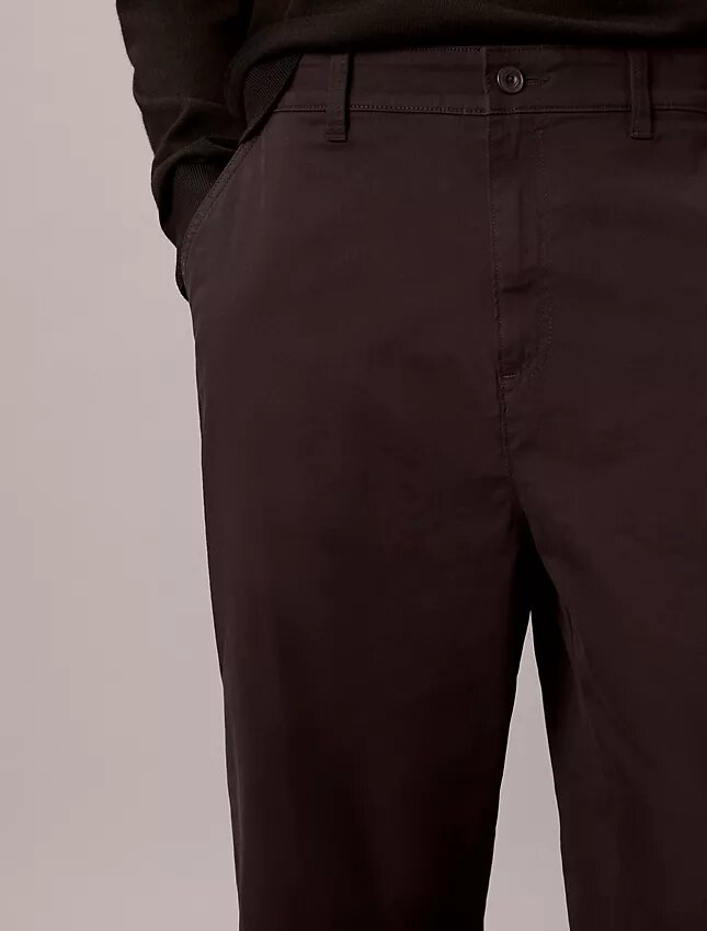 Pantalones chinos holgados de sarga Cotton Stretch de algodón Pantalones chinos holgados de sarga Cotton Stretch de algodón