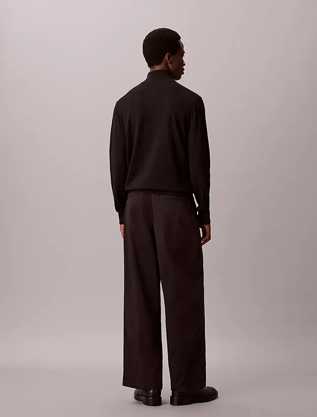 Pantalones chinos holgados de sarga Cotton Stretch de algodón Pantalones chinos holgados de sarga Cotton Stretch de algodón