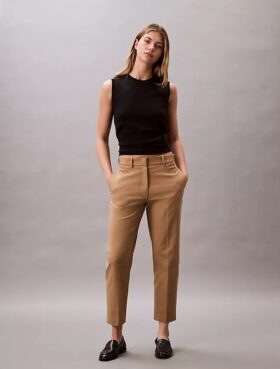 Pantalones chinos rectos de algodón elástico