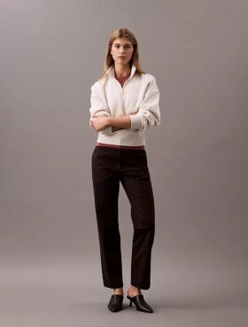 Pantalones chinos rectos de algodón elástico