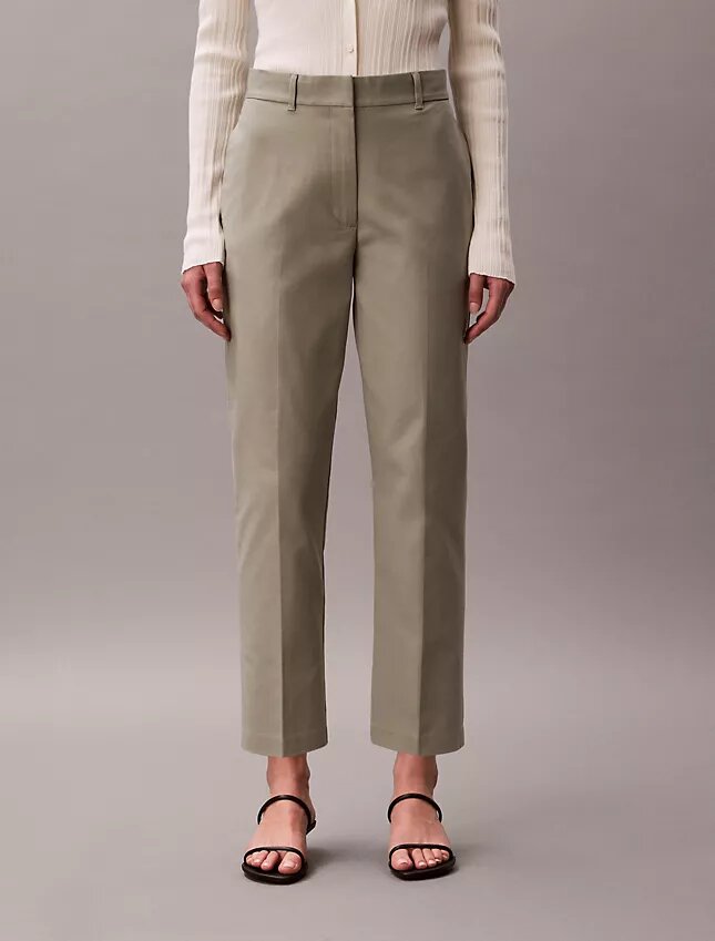 Pantalones chinos rectos de algodón elástico Pantalones chinos rectos de algodón elástico